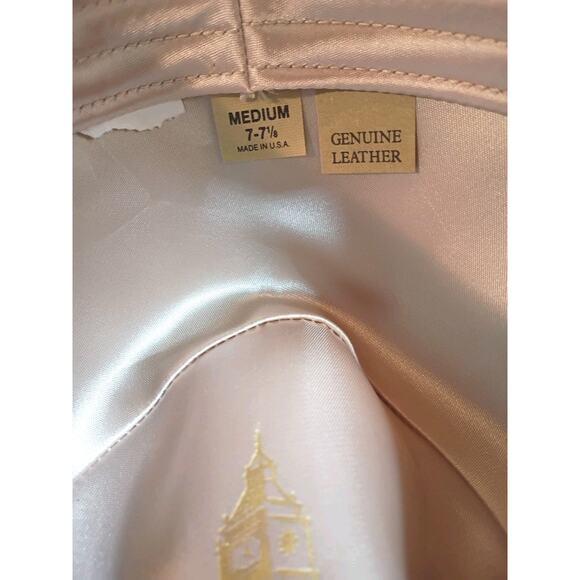 London Fog Men's M Fedora Rain Hat in British Tan Genuine Leather Size 7-7 1/8 - Picture 4 of 8